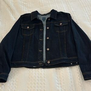 Dark denim cropped jacket